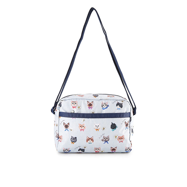 Daniella Crossbody In Playful Cats Sky Blue
