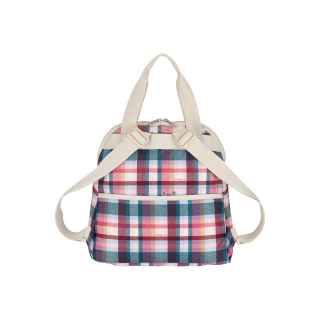 Double Trouble Backpack In Pink Plaid