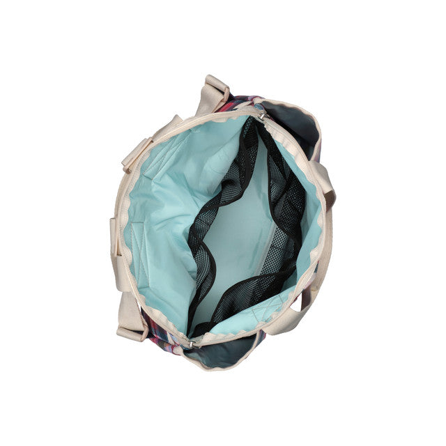 Double Trouble Backpack In Pink Plaid