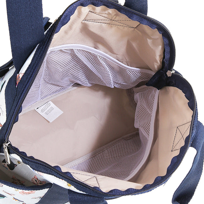 Double Trouble Backpack In Playful Cats Sky Blue