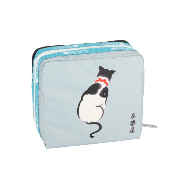 LeSportsac Unisex Pouch Med Square Cosmetic In Japanese Art Cat
