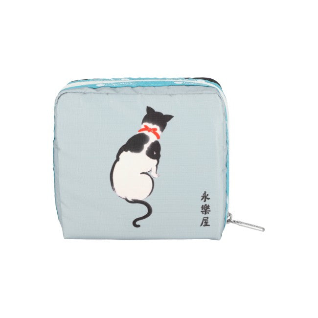 LeSportsac Unisex Pouch Med Square Cosmetic In Japanese Art Cat