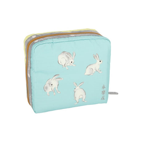 LeSportsac Unisex Pouch Med Square Cosmetic In Japanese Art Bunny