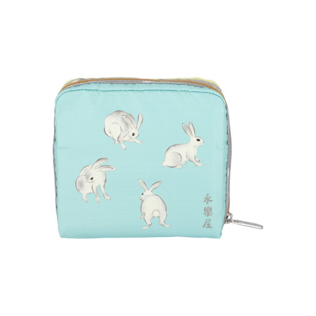 LeSportsac Unisex Pouch Med Square Cosmetic In Japanese Art Bunny