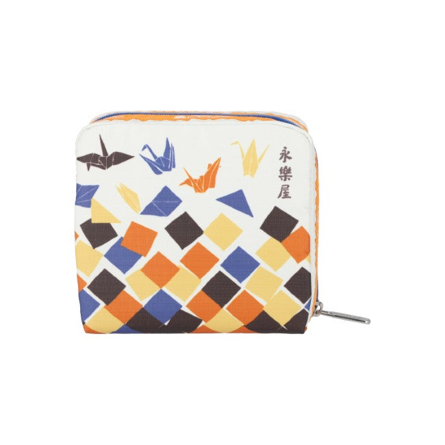 LeSportsac Unisex Pouch Med Square Cosmetic In Japanese Art Cranes