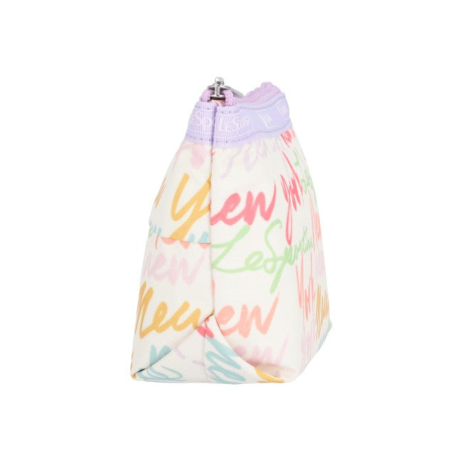 LeSportsac Unisex Pouch Small Sloan Cosmetic In Nyc Script Cream