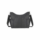 LeSportsac Unisex Zip Bucket Shoulder In Black Floral Jacquard