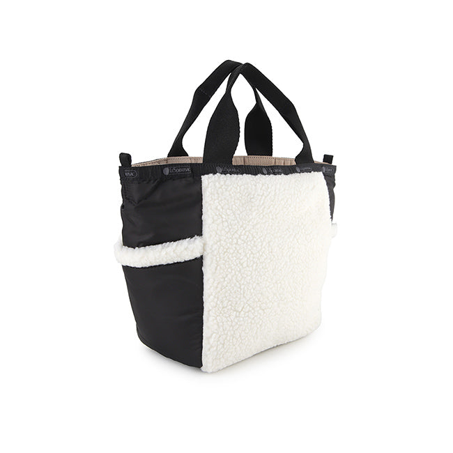 LeSportsac Unisex Sherpa Small Open Tote In Cream Vegan Sherpa