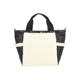 LeSportsac Unisex Sherpa Small Open Tote In Cream Vegan Sherpa