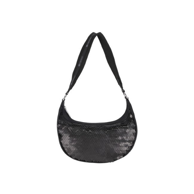 LeSportsac Unisex Sequin Small Hobo In Matte Black Sequin
