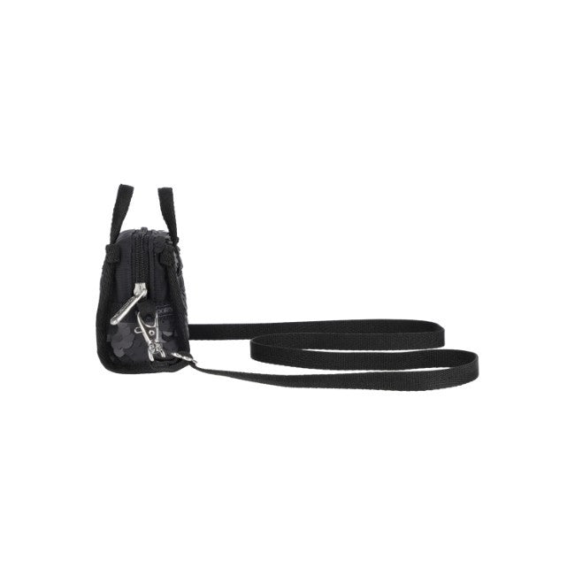 LeSportsac Unisex Sequin Micro Bag In Matte Black Sequin