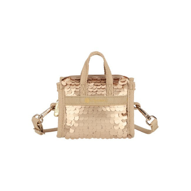 LeSportsac Unisex Sequin Micro Bag In Matte Champagne Sequin