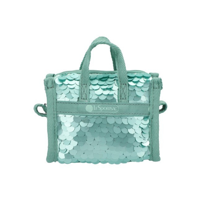 LeSportsac Unisex Sequin Micro Bag In Matte Mermaid Grn Sequin