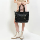 LeSportsac Unisex Carryall Zip Tote In Black Shine