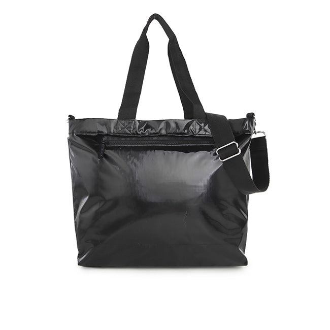 LeSportsac Unisex Carryall Zip Tote In Black Shine