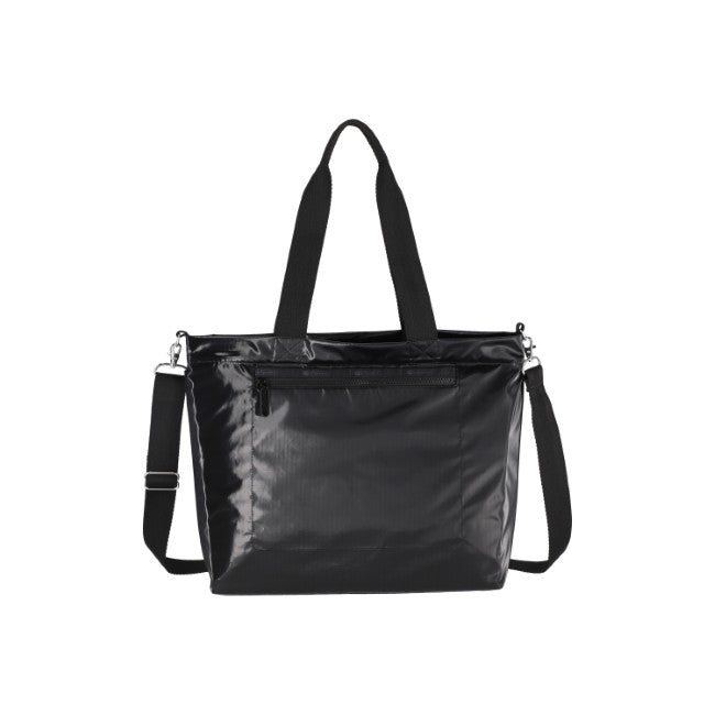 LeSportsac Unisex Carryall Zip Tote In Black Shine