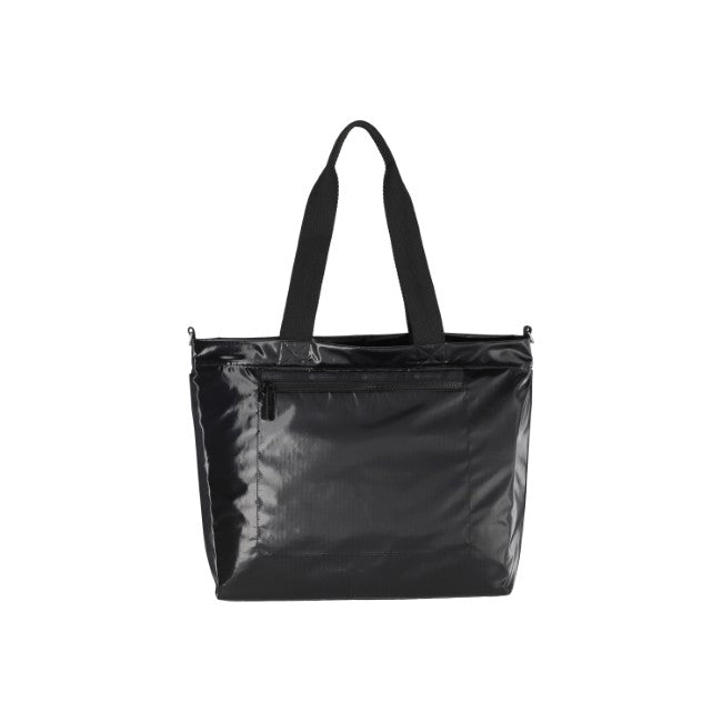 LeSportsac Unisex Carryall Zip Tote In Black Shine