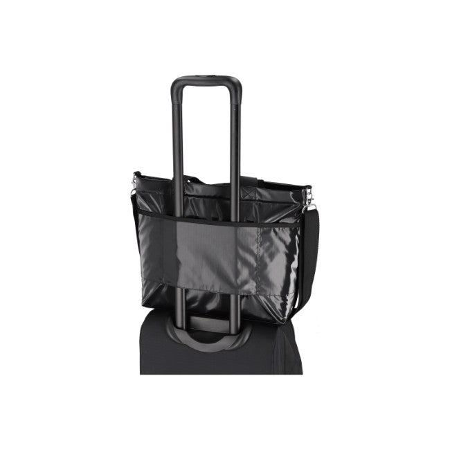 LeSportsac Unisex Carryall Zip Tote In Black Shine