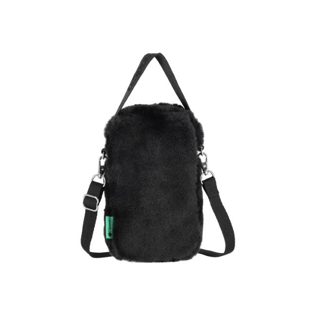 LeSportsac Unisex Bags Fur Mini Phone Crossbody In Black Fluffy Fur