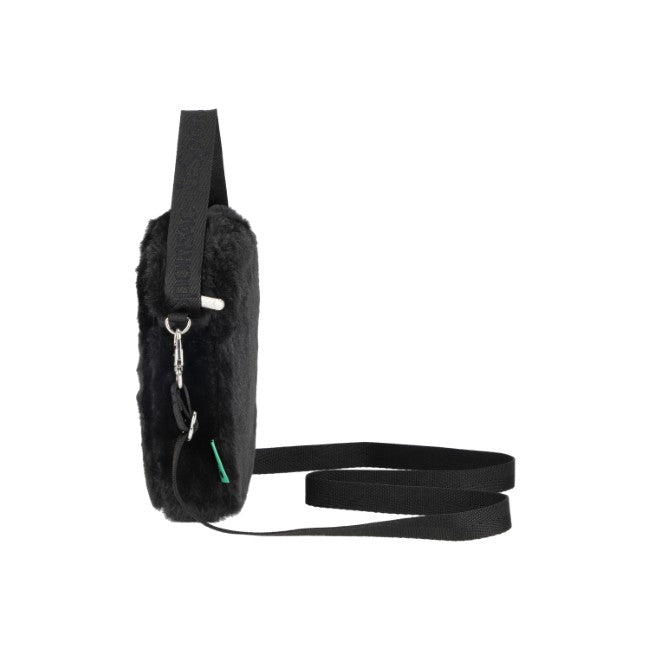 LeSportsac Unisex Bags Fur Mini Phone Crossbody In Black Fluffy Fur