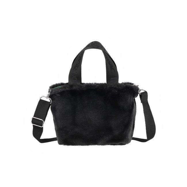 LeSportsac Unisex Bags Fur E/W Tote In Black Fluffy Fur