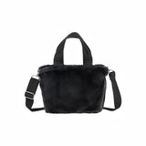 LeSportsac Unisex Bags Fur E/W Tote In Black Fluffy Fur
