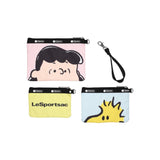 LeSportsac Unisex Pouch Wristlet Pouch Set In Peanuts Pals Wristlet