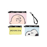 LeSportsac Unisex Pouch Wristlet Pouch Set In Peanuts Pals Wristlet