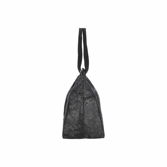 LeSportsac Unisex Carlin Zip Top Tote Bag In Black Floral Jacquard