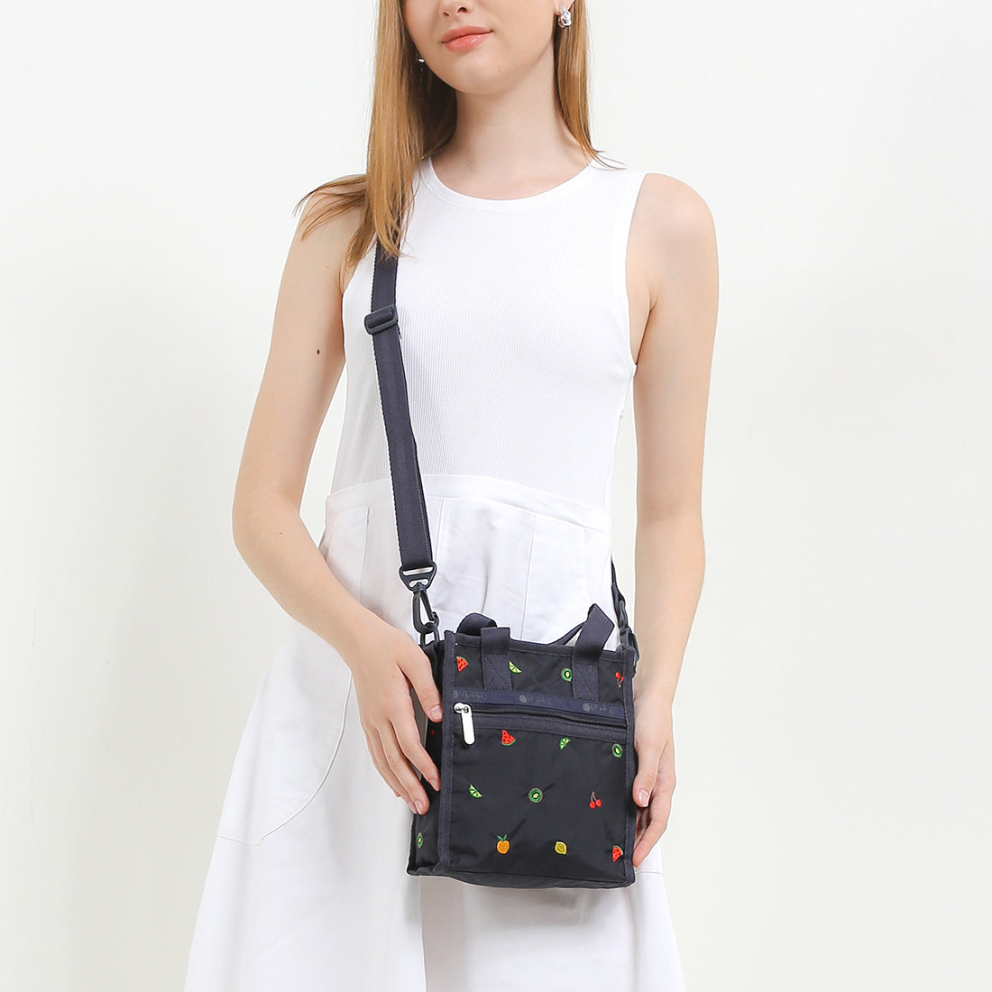 Mini N/S Tote In Mixed Fruit Embroidery