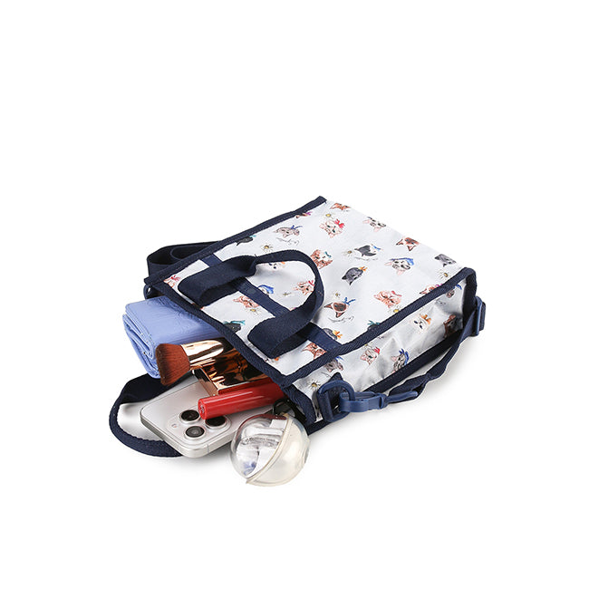 Mini N/S Tote In Playful Cats Sky Blue