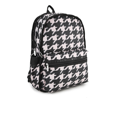LeSportsac Tas Unisex Route Backpack In Blk/ Beige Houndstooth
