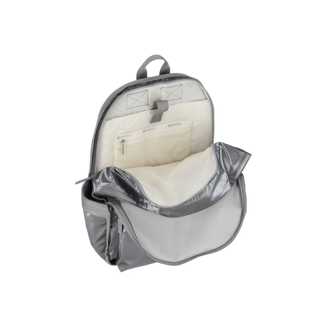 LeSportsac Unisex Bags Route Backpack In Gunmetal Gray Shine