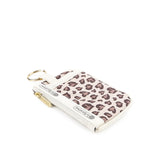 Key Card Holder In Latte Heart Leopard