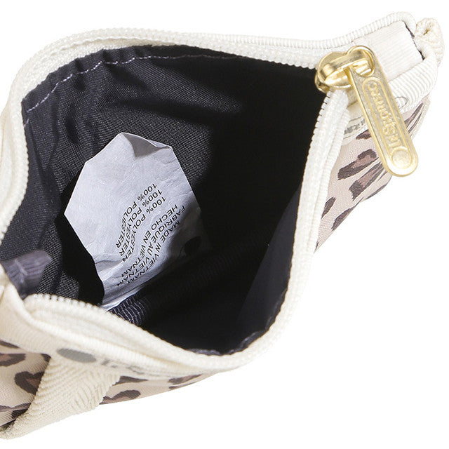 Key Card Holder In Latte Heart Leopard