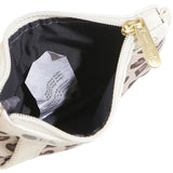 Key Card Holder In Latte Heart Leopard