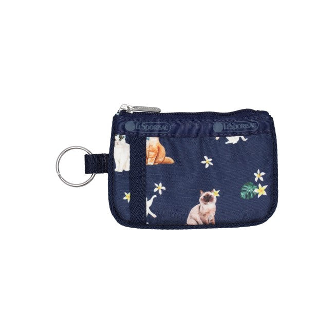 LeSportsac Unisex Wallet Key Card Holder In Tropical Meow Cat