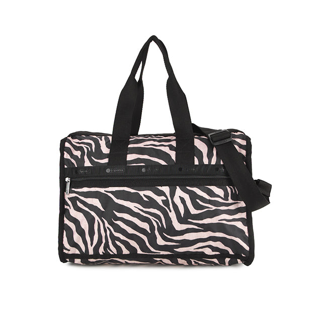 Deluxe Med Weekender In Raffia Zebra