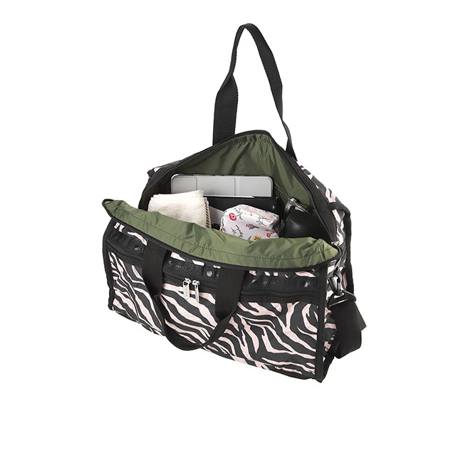 Deluxe Med Weekender In Raffia Zebra