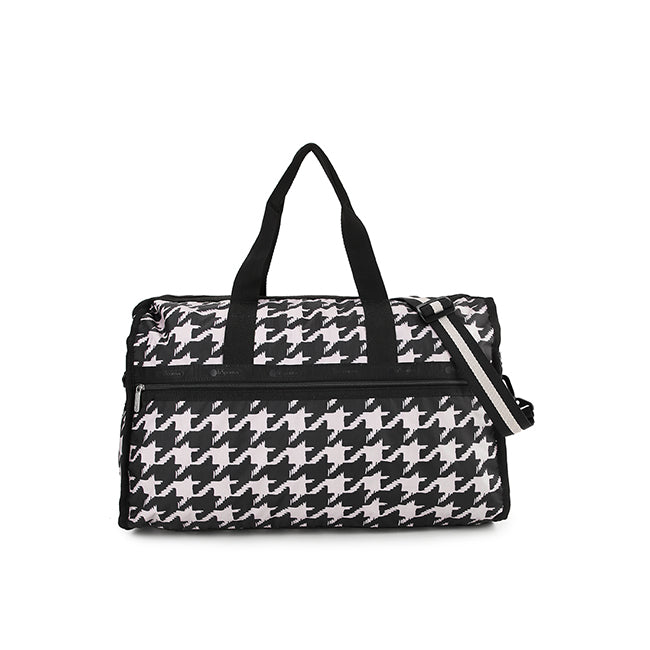 LeSportsac Tas Unisex Travel Bag Deluxe Lg Weekender In Blk/ Beige Houndstooth