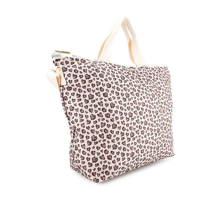 Deluxe Easy Carry Tote In Latte Heart Leopard