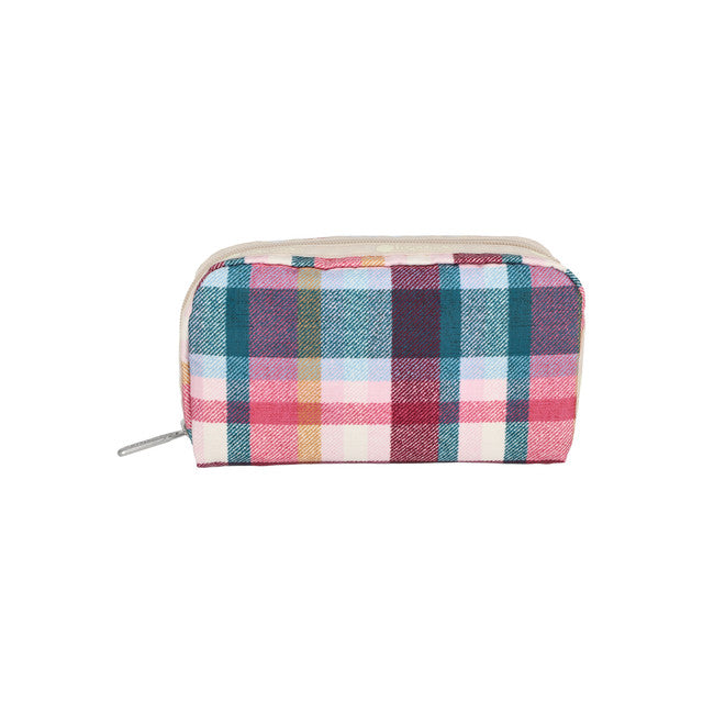 Rectangular Cosmetic In Pink Plaid