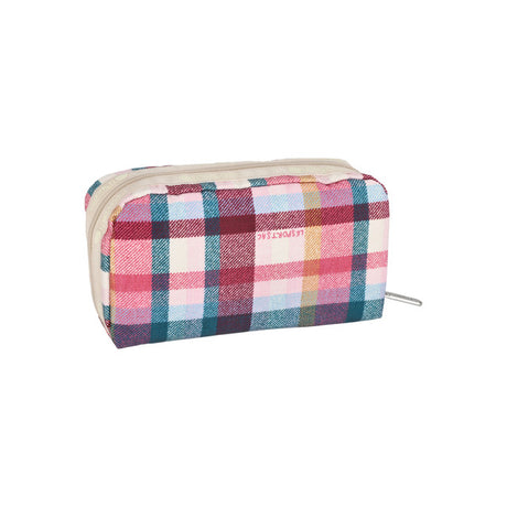 Rectangular Cosmetic In Pink Plaid