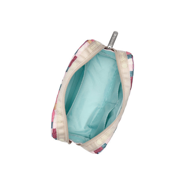 Rectangular Cosmetic In Pink Plaid