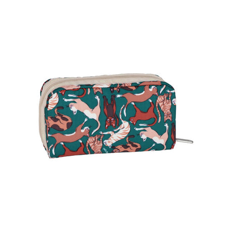 Rectangular Cosmetic In Curious Cats Green
