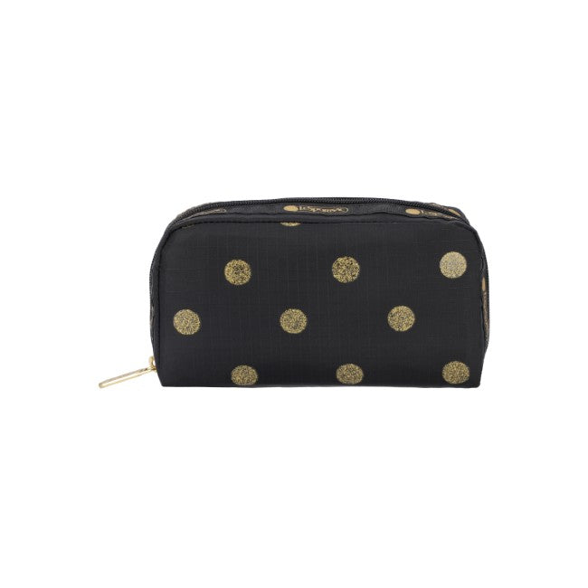 LeSportsac Unisex Pouch Rectangular Cosmetic In Gold Glitter Dots