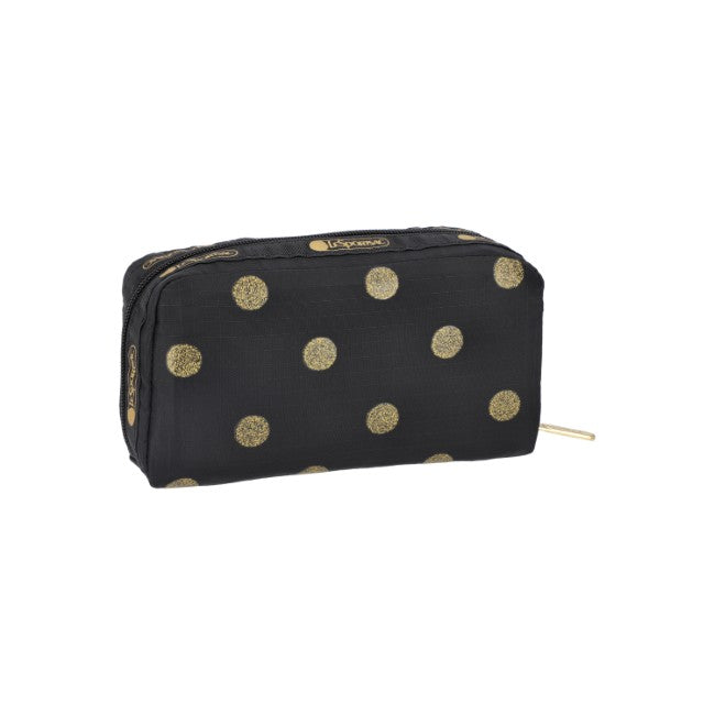LeSportsac Unisex Pouch Rectangular Cosmetic In Gold Glitter Dots