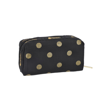 LeSportsac Unisex Pouch Rectangular Cosmetic In Gold Glitter Dots