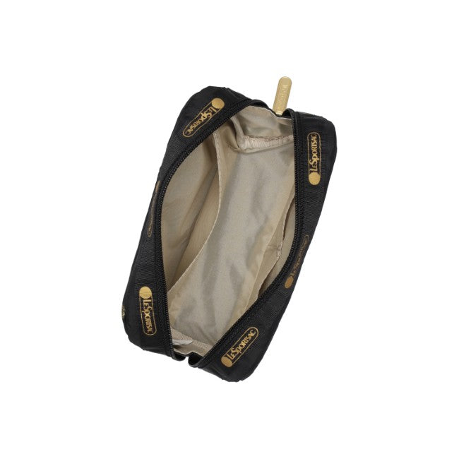 LeSportsac Unisex Pouch Rectangular Cosmetic In Gold Glitter Dots