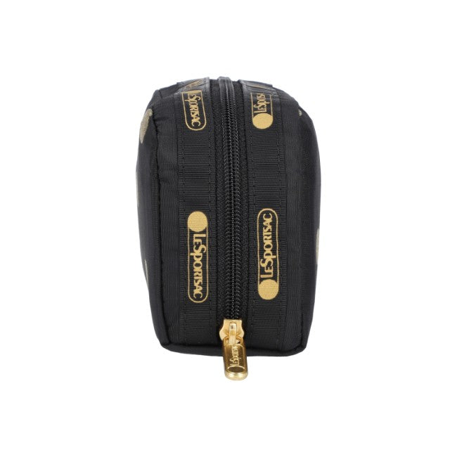 LeSportsac Unisex Pouch Rectangular Cosmetic In Gold Glitter Dots
